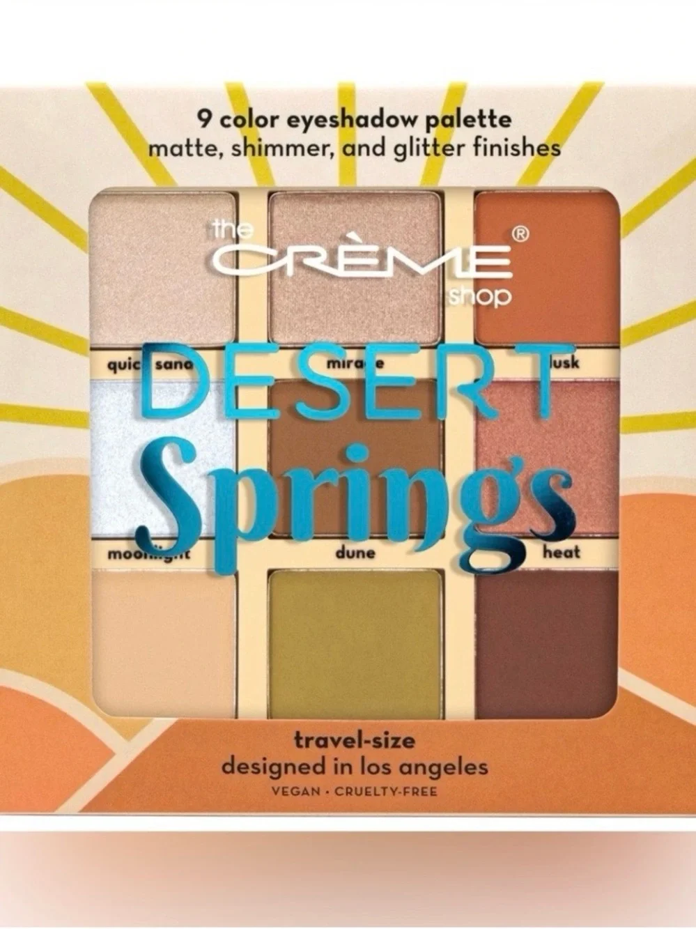 The Crème Shop Desert Springs 9-Color Eyeshadow Palette - Peach, Gold & Olive